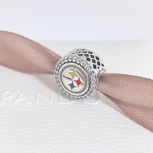 Pandora Pittsburgh Steelers NFL Logo Charm Bead S925 Silver with box